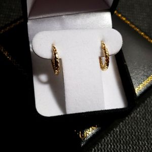 14K Diamond Cut Solid Gold Earrings